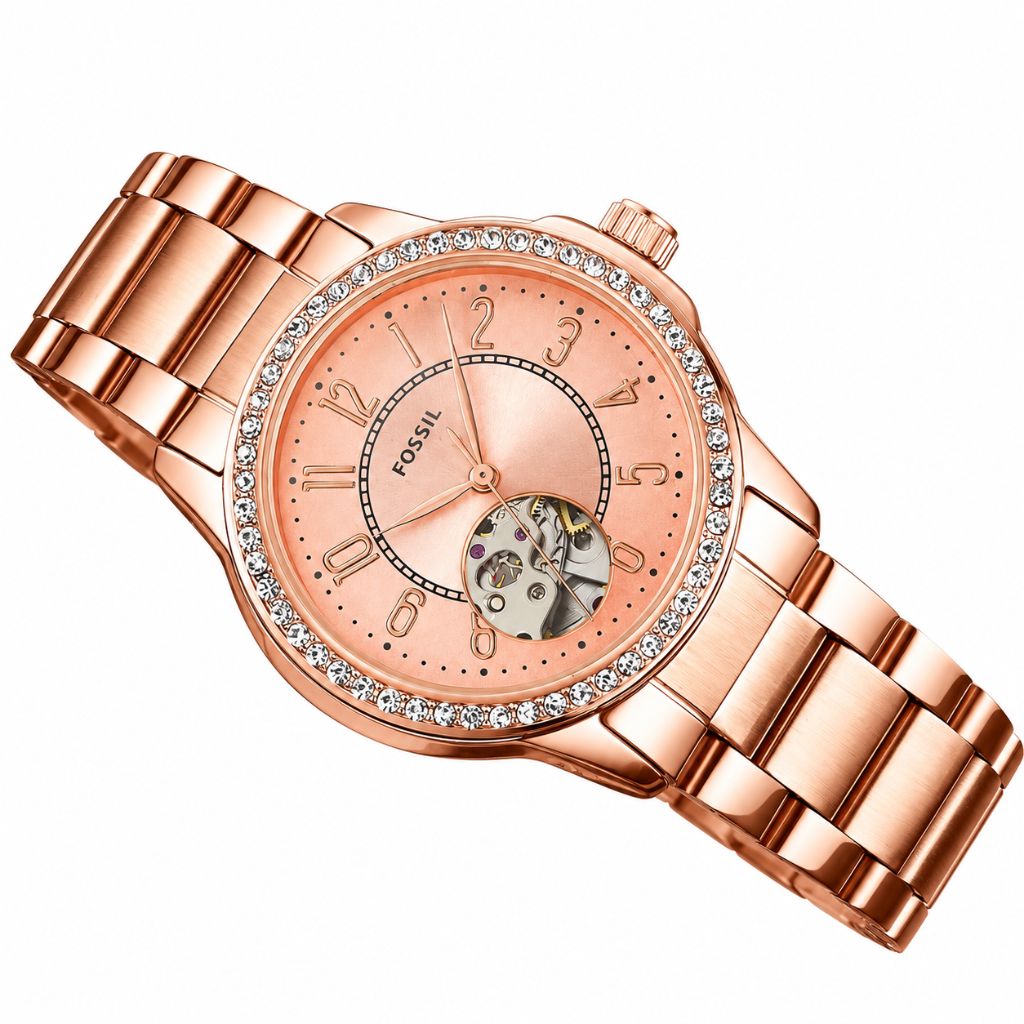 Rose Gold Honeycomb Dial Luxury Watch