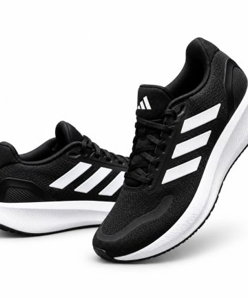 Men's Premium Black & White Cloudfoam Running Shoes – Lightweight, Comfortable & Stylish