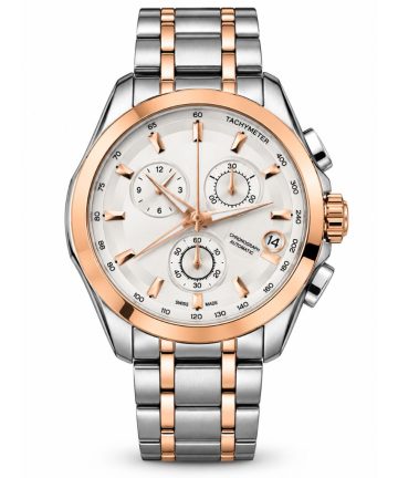 Dual Tone White Tissot Couturier Automatic Chronograph Watch