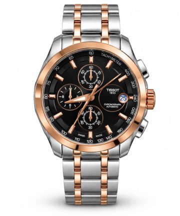 Dual Tone Black Tissot Couturier Automatic Chronograph Watch