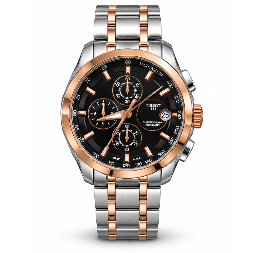 Dual Tone Black Tissot Couturier Automatic Chronograph Watch